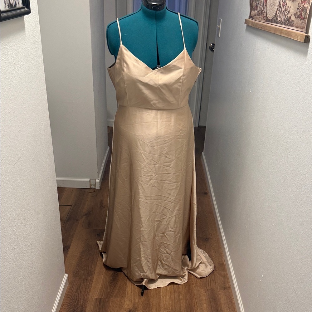 Champagne Gold Spaghetti Strap Dress